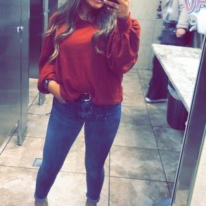 Puff Sleeve Sweater Top